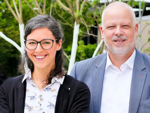 Die beiden Geschäftsführer der Life Science Factory Tatjana Kasper und Dr. Sven Wagner