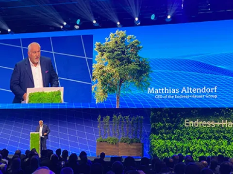 Dr. Matthias Altendorf, CEO bei Endress+Hauser auf dem Global Forum 2023