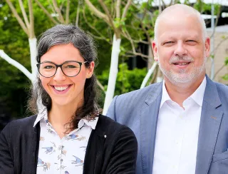 Die beiden Geschäftsführer der Life Science Factory Tatjana Kasper und Dr. Sven Wagner